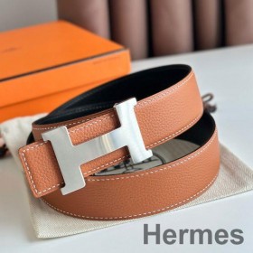 Hermes Constance Reversible Belt 38MM in Gold Clemence Leather