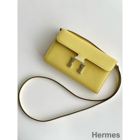 Hermes Constance To Go Wallet in Jaune Poussin Epsom Calfskin