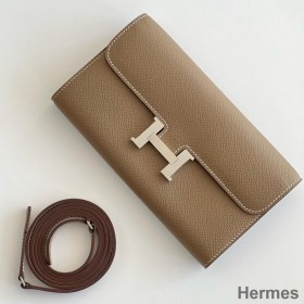 Hermes Constance To Go Wallet in Taupe Epsom Calfskin
