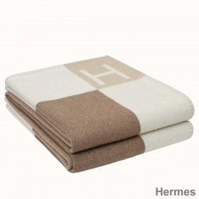 Hermes Ecru Naturel Avalon Vibration Throw Blanket