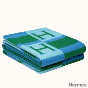 Hermes Emeraude Avalon Bayadere Throw Blanket
