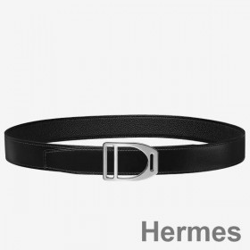 Hermes Etrier Buckle Belt & Black Clemence 32 MM Strap