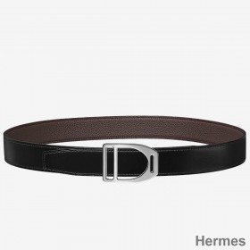 Hermes Etrier Buckle Belt & Chocolate Clemence 32 MM Strap
