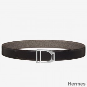 Hermes Etrier Buckle Belt & Taupe Clemence 32 MM Strap