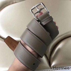 Hermes Etriviere 40 Belt In Etoupe Epsom Leather