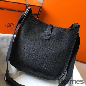 Hermes Evelyne III 29 PM Bag In Black Clemence Leather