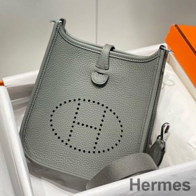 Hermes Evelyne III TPM Bag In Gris Meyer Clemence Leather