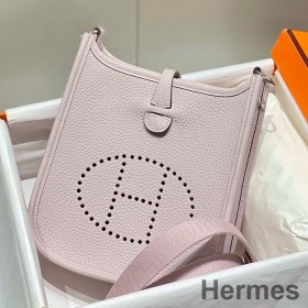 Hermes Evelyne III TPM Bag In Mauve Pale Clemence Leather