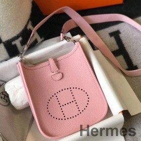Hermes Evelyne III TPM Bag In Pink Clemence Leather