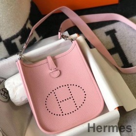 Hermes Evelyne III TPM Bag In Pink Clemence Leather