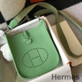 Hermes Evelyne III TPM Bag In Vert Criquet Clemence Leather