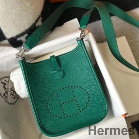 Hermes Evelyne III TPM Bag In Vert Vertigo Clemence Leather