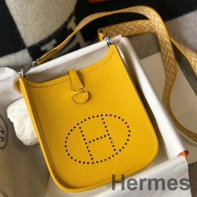 Hermes Evelyne III TPM Bag In Yellow Clemence Leather