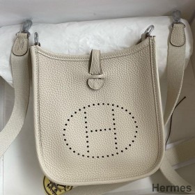 Hermes Evelyne Mini Handmade Bag in Craie Clemence Leather
