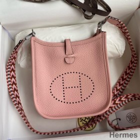 Hermes Evelyne Mini Handmade Bag in Pink Clemence Leather