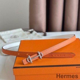 Hermes Gamma 13mm Belt in Orange Epsom Leather and White Swift Leather