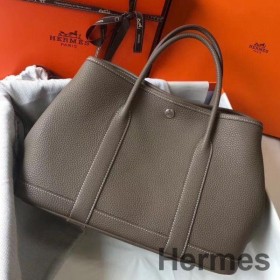 Hermes Garden Party 30 Bag In Taupe Taurillon Leather
