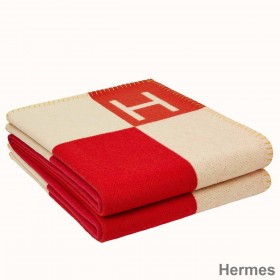 Hermes Geranium Avalon Vibration Throw Blanket