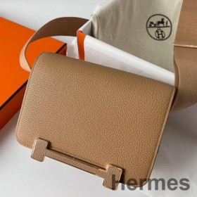 Hermes Geta Handmade Bag In Chai Chevre Mysore Leather