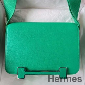 Hermes Geta Handmade Bag In Menthe Chevre Mysore Leather