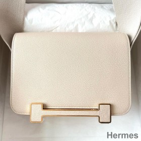Hermes Geta Handmade Bag In Nata Chevre Mysore Leather
