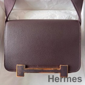 Hermes Geta Handmade Bag In Rouge Sellier Chevre Mysore Leather