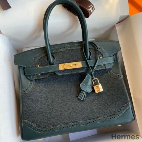 Hermes Ghillies Birkin 30cm Limited - edition Bag In Black Calfskin