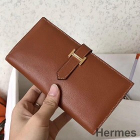 Hermes Gold Swift Bearn Gusset Wallet