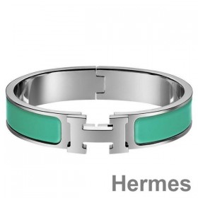 Hermes Green Enamel Clic H PM Bracelet