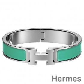 Hermes Green Enamel Clic H PM Bracelet