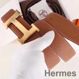 Hermes H Belt Buckle & Brown Clemence 32 MM Strap