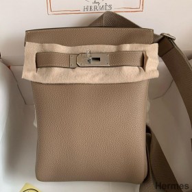 Hermes Hac a Dos PM Backpack in Tourterelle Clemence Leather