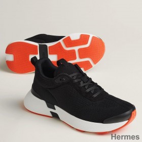 Hermes Heros Sneakers in Black Technical Knit