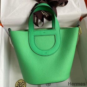 Hermes In The Loop 18 Handmade Bag in Vert Comics Clemence Leather