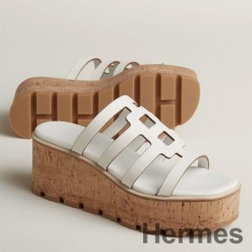 Hermes Isabella 30 Sandals in White Calfskin
