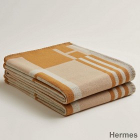 Hermes Ithaque Blanket in Beige Wool and Cashmere