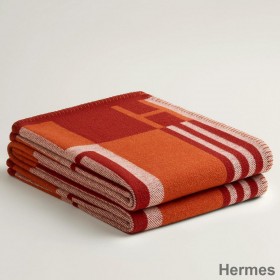 Hermes Ithaque Blanket in Cuivre Wool and Cashmere