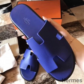 Hermes Izmir Sandals In Electric Blue Epsom Leather