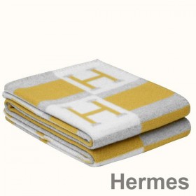 Hermes Jaune Avalon Bayadere Throw Blanket
