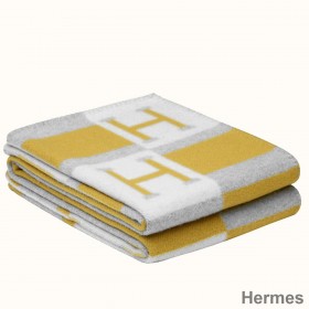 Hermes Jaune Avalon Bayadere Throw Blanket