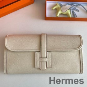 Hermes Jige Elan 29 Clutch Bag In Craie Epsom Leather