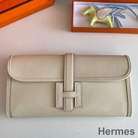 Hermes Jige Elan 29 Clutch Bag In Craie Epsom Leather
