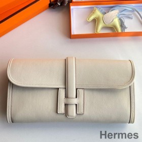 Hermes Jige Elan 29 Clutch Bag In Craie Swift Calfskin