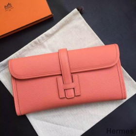 Hermes Jige Elan 29 Clutch Bag In Flamingo Epsom Calfskin
