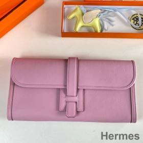 Hermes Jige Elan 29 Clutch Bag In Mauve Sylvestre Swift Calfskin