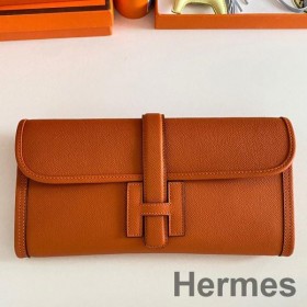 Hermes Jige Elan 29 Clutch Bag In Orange Epsom Leather