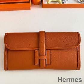 Hermes Jige Elan 29 Clutch Bag In Orange Epsom Leather
