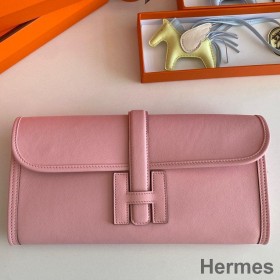 Hermes Jige Elan 29 Clutch Bag In Pink Swift Calfskin