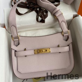Hermes Jypsiere Mini Handmade Bag In Mauve Pale Evercolor Calfskin