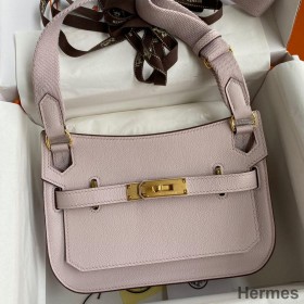 Hermes Jypsiere Mini Handmade Bag In Mauve Pale Evercolor Calfskin